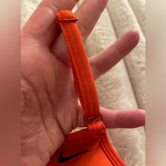Nike Indy Women’s Padded V-Neck Sports Bra Size Medium Orange and Black - Picture 6 of 10